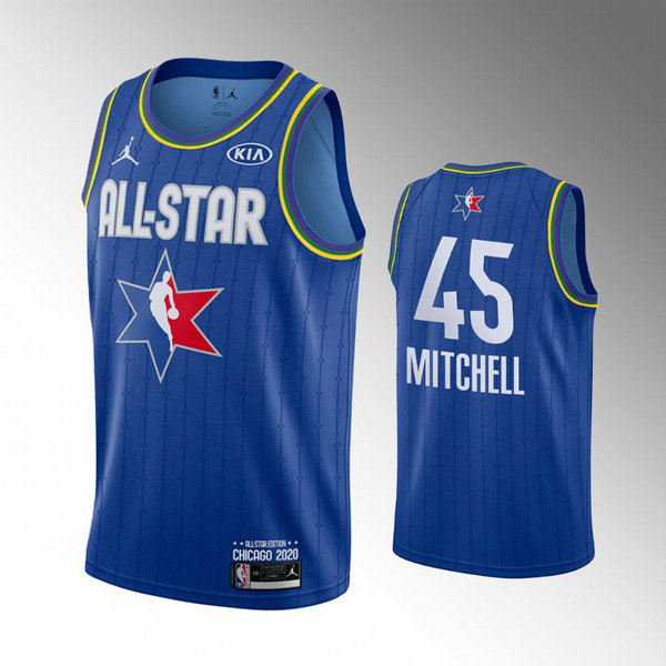Maillot All Star 2020 Homme Donovan Mitchell 45 Bleu